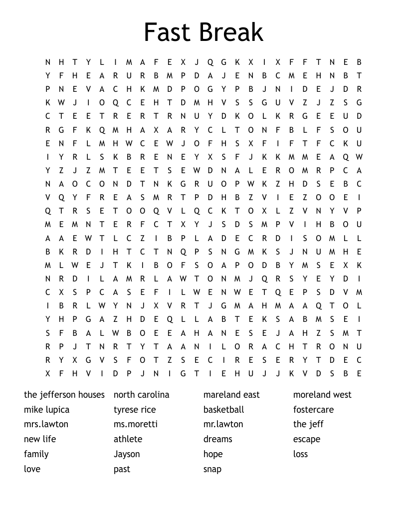 Fast Break Word Search