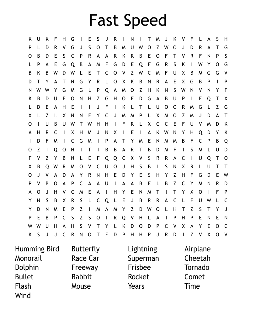Fast Speed Word Search