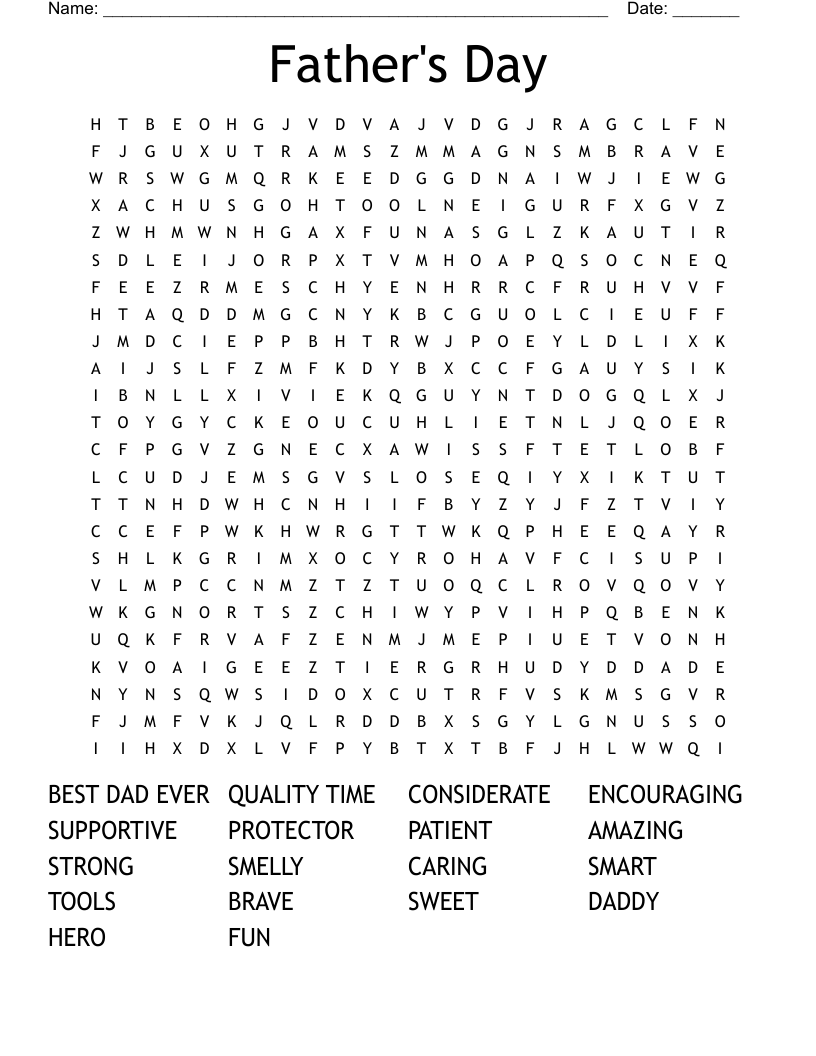 Father's Day Word Search
