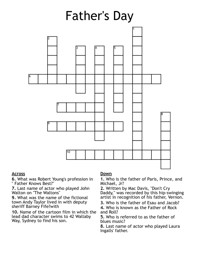 Father's Day Crossword