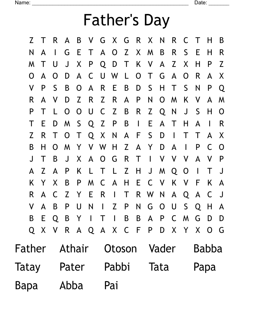 Father's Day Word Search