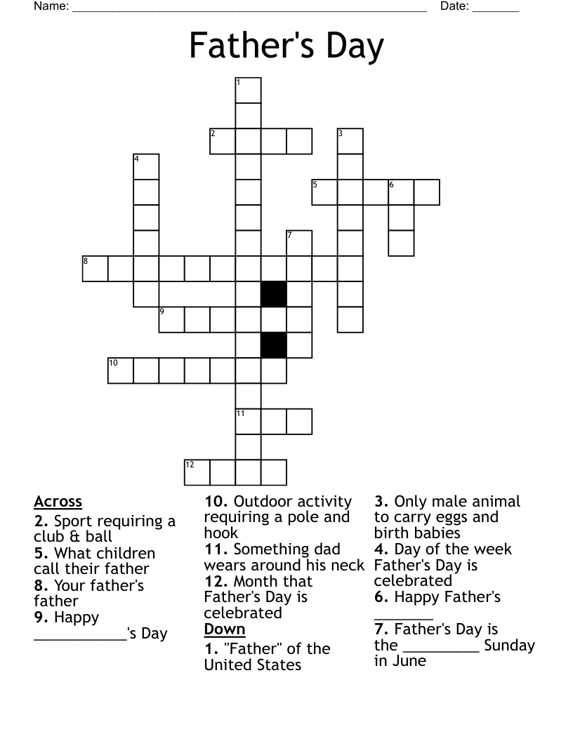 Father's Day Crossword
