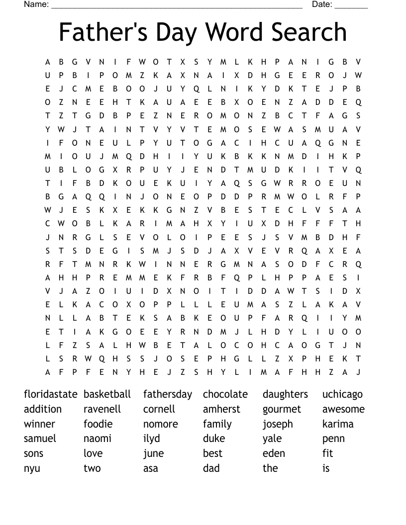 Father's Day Word Search