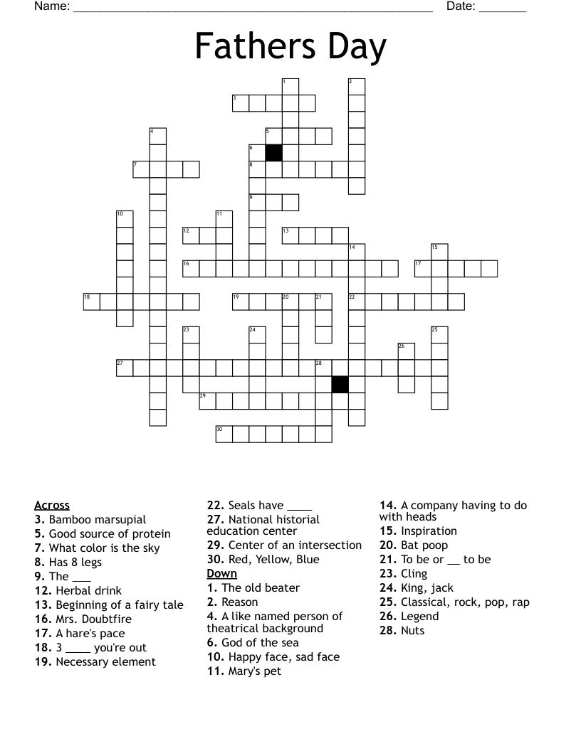 Fathers  Day Crossword