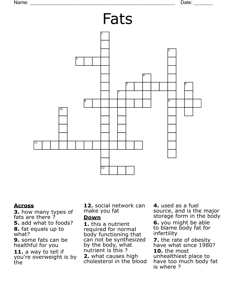Fats  Crossword