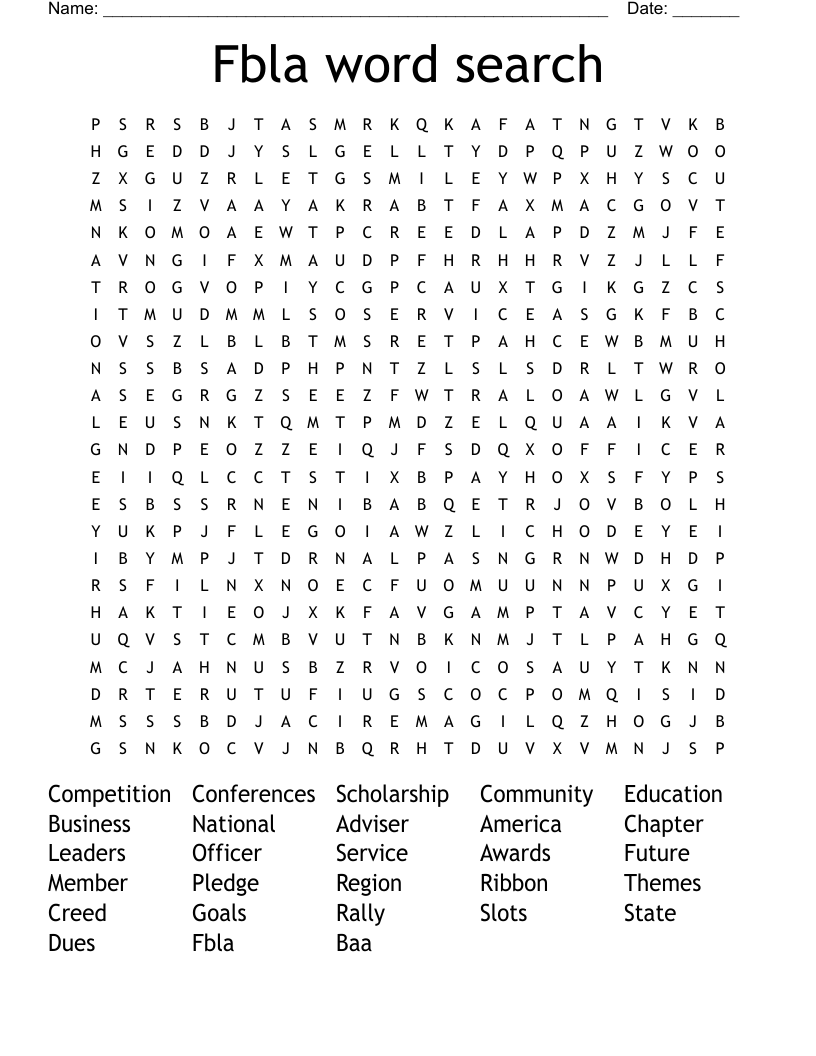 Fbla word search