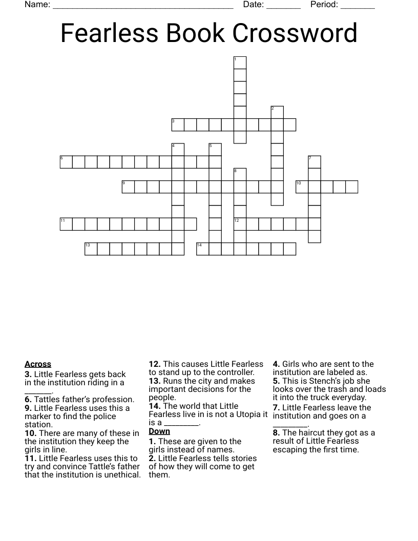 Fearless Book Crossword