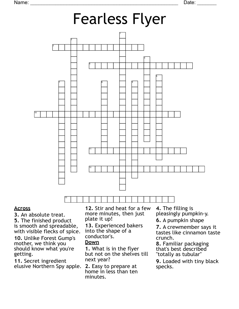 Fearless Flyer Crossword