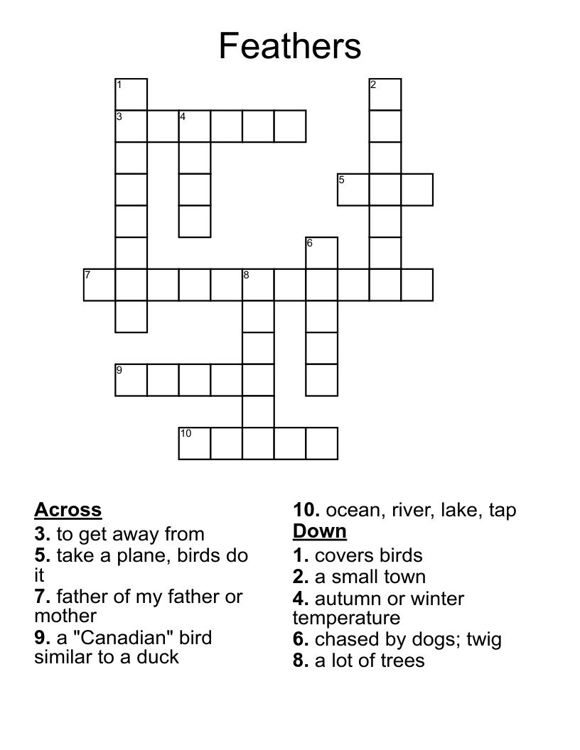 Feathers Crossword