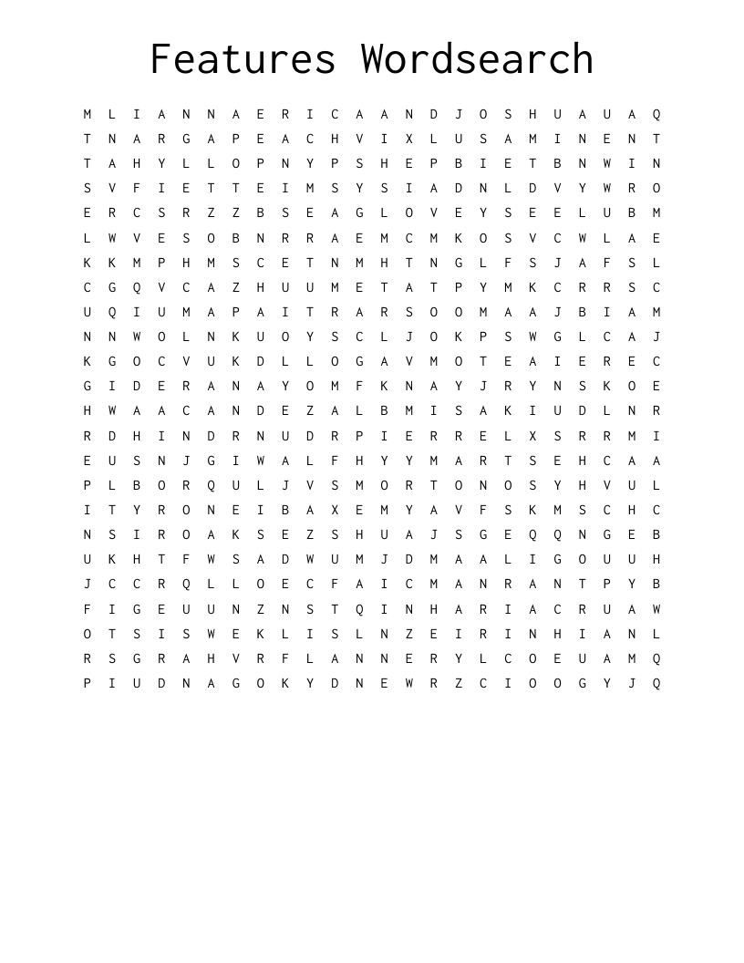 Features Wordsearch