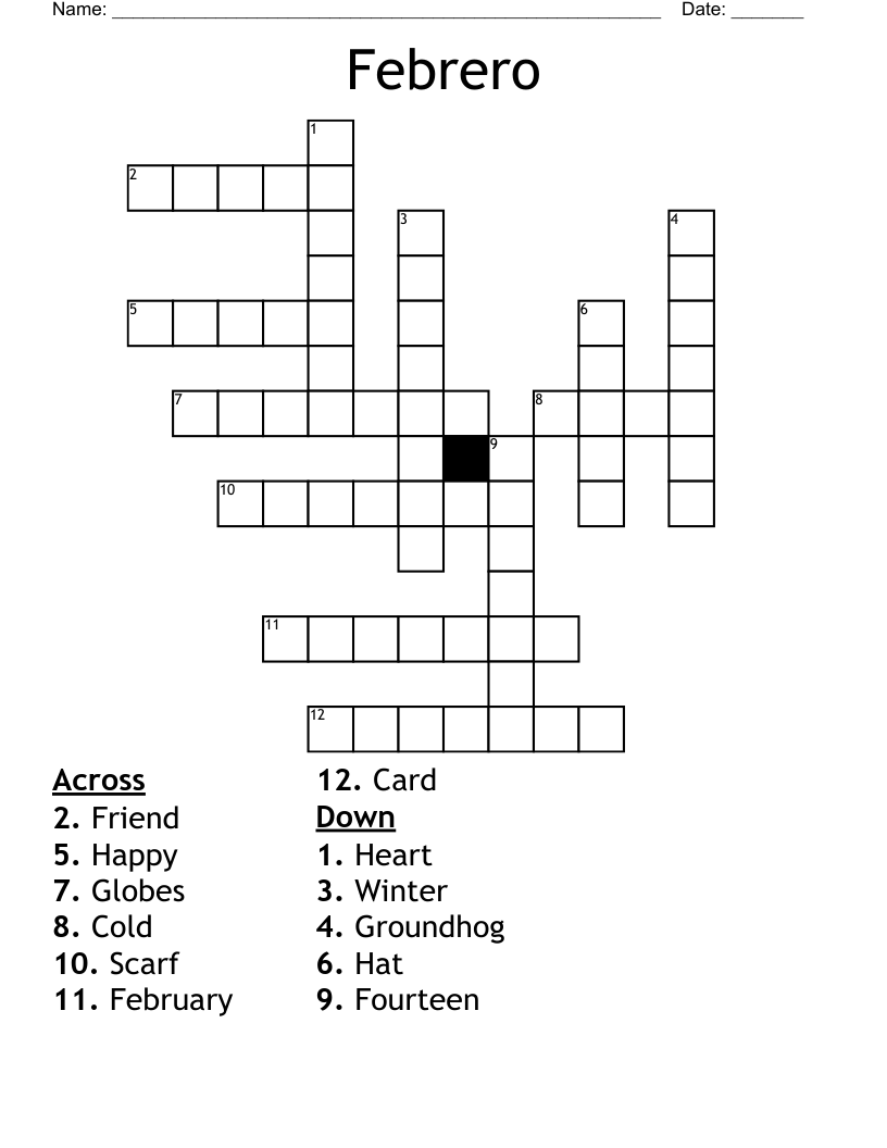 Febrero Crossword