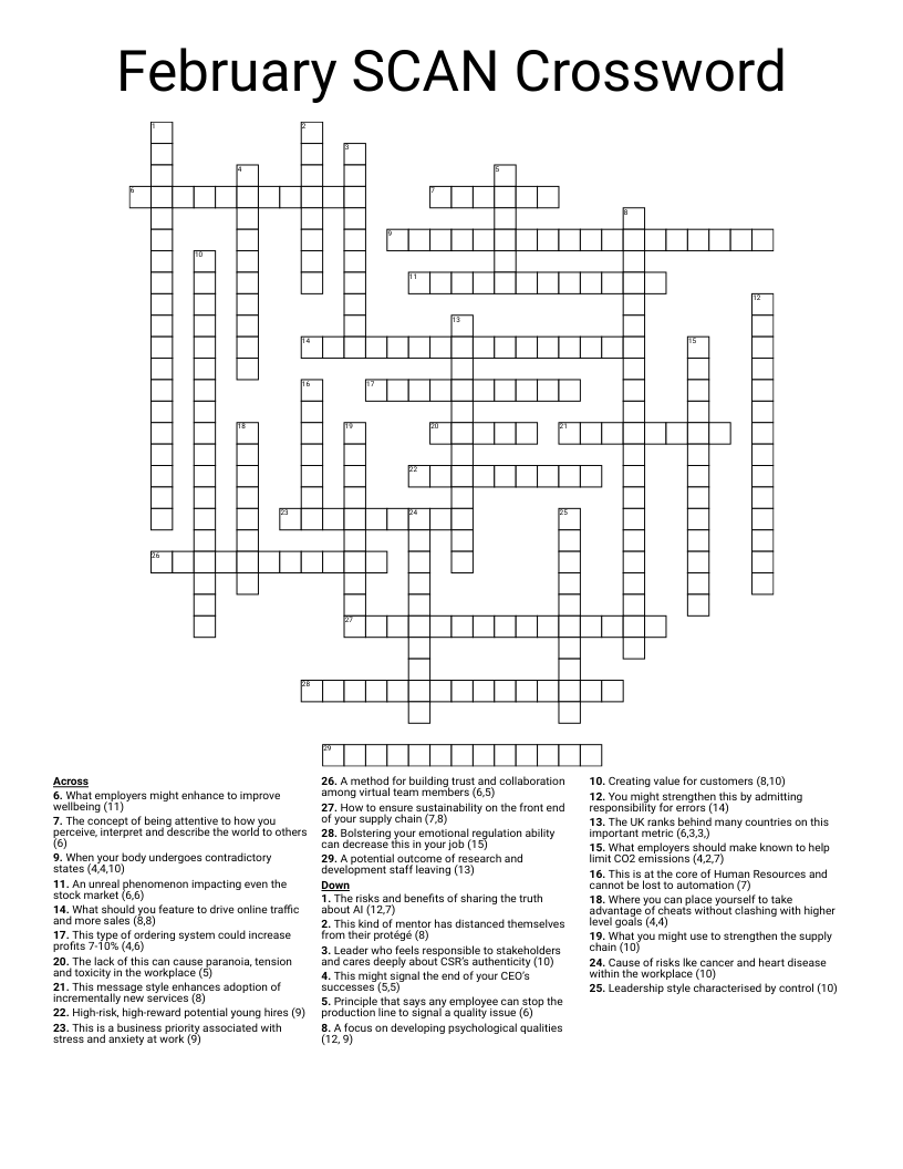 February SCAN Crossword