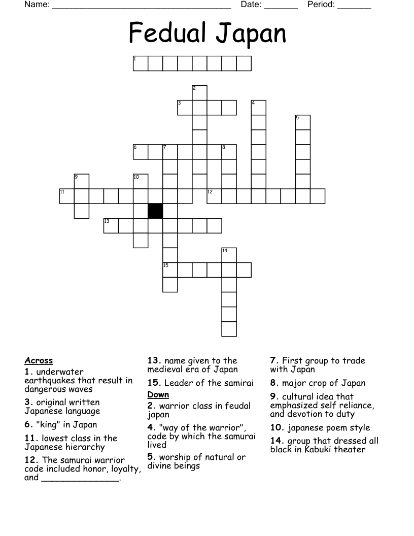 Fedual Japan Crossword