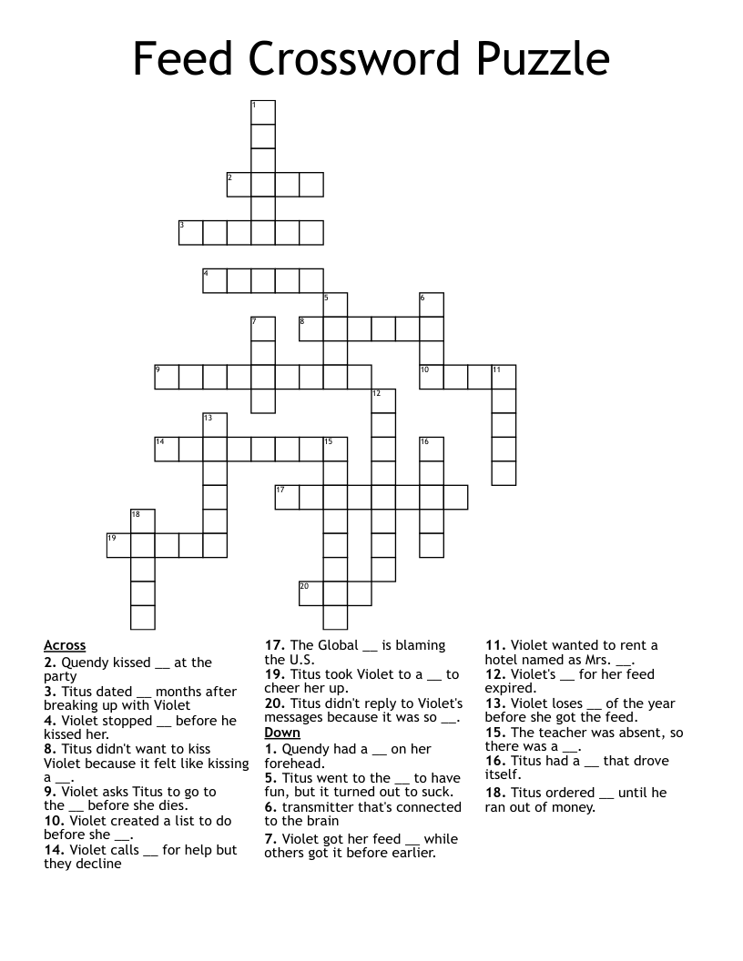Feed Crossword Puzzle