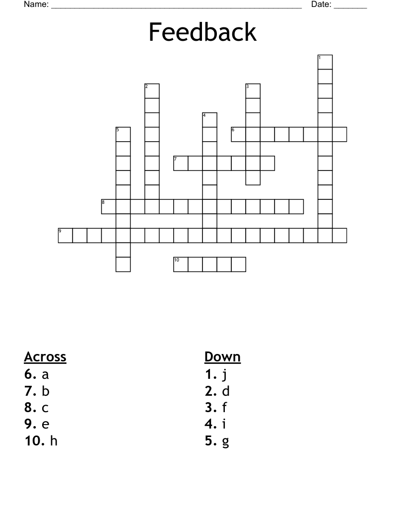 Feedback Crossword