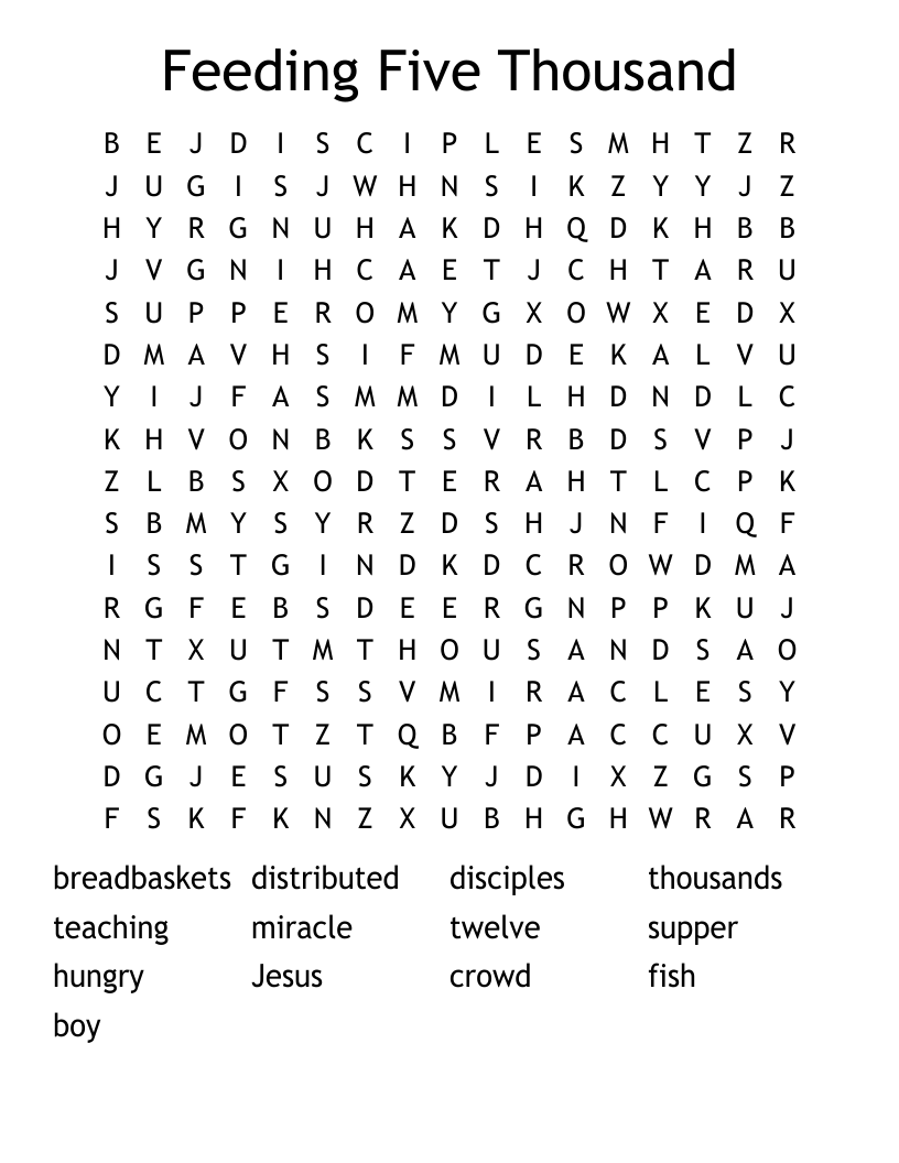 Feeding Five Thousand Word Search