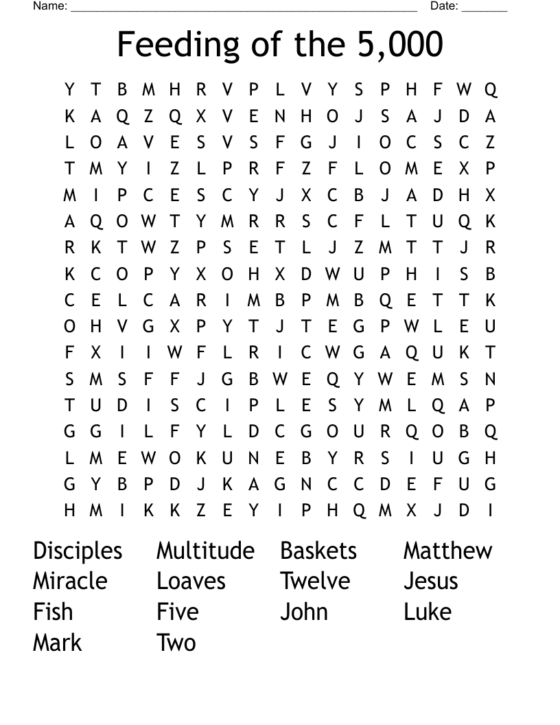Feeding of the 5,000 Word Search
