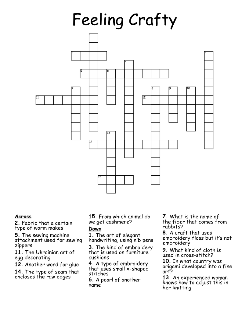 Feeling Crafty Crossword