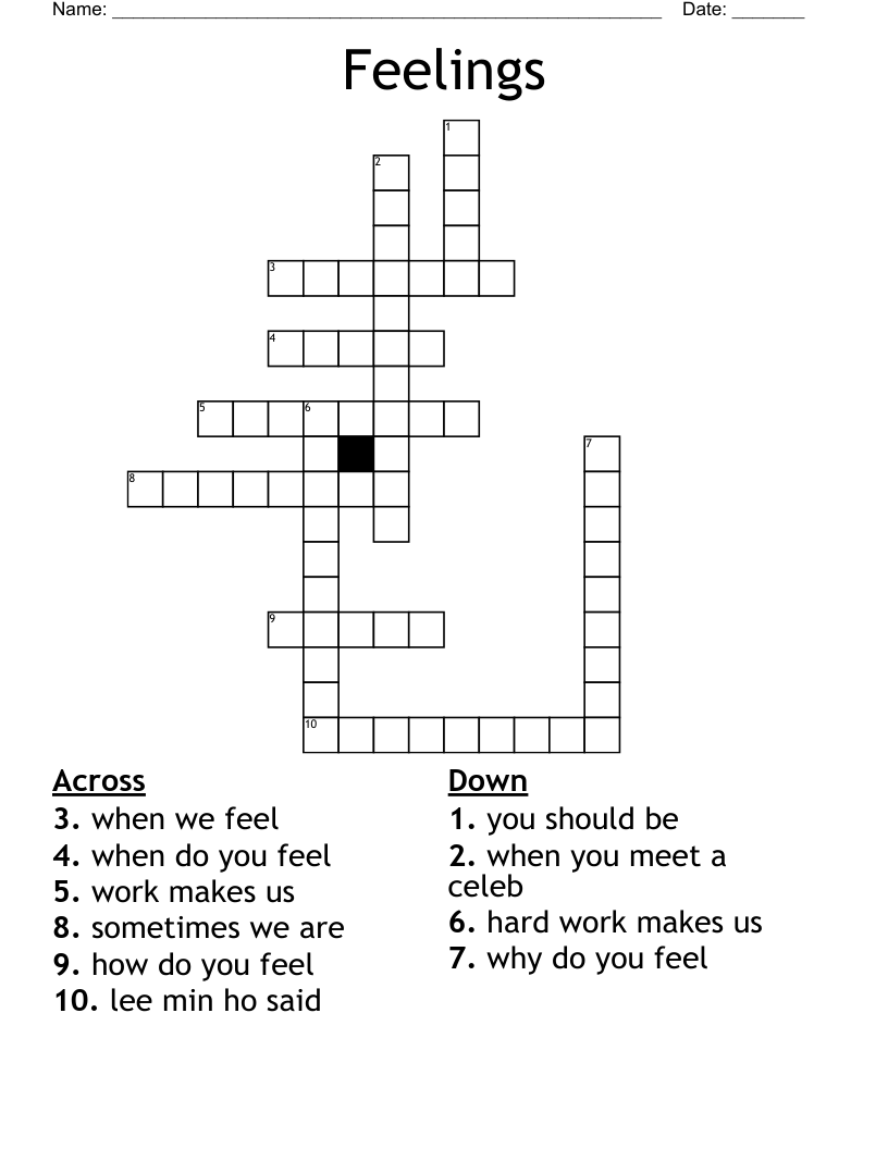 Feelings  Crossword