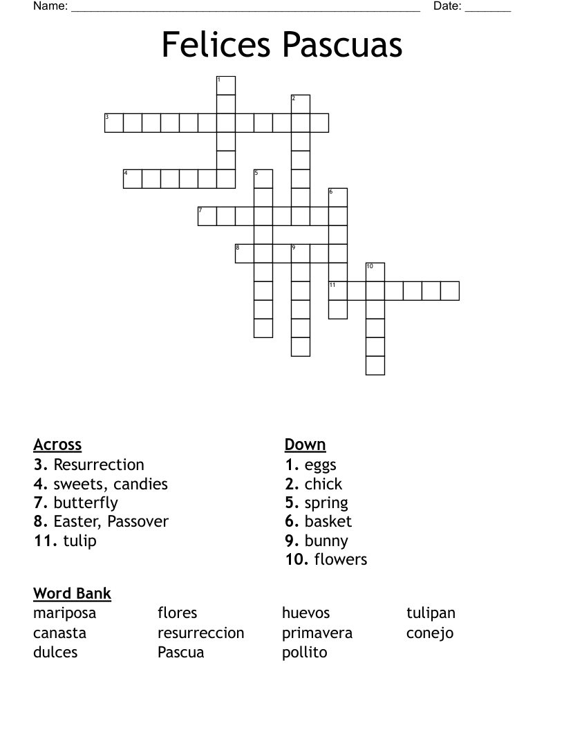 Felices Pascuas Crossword