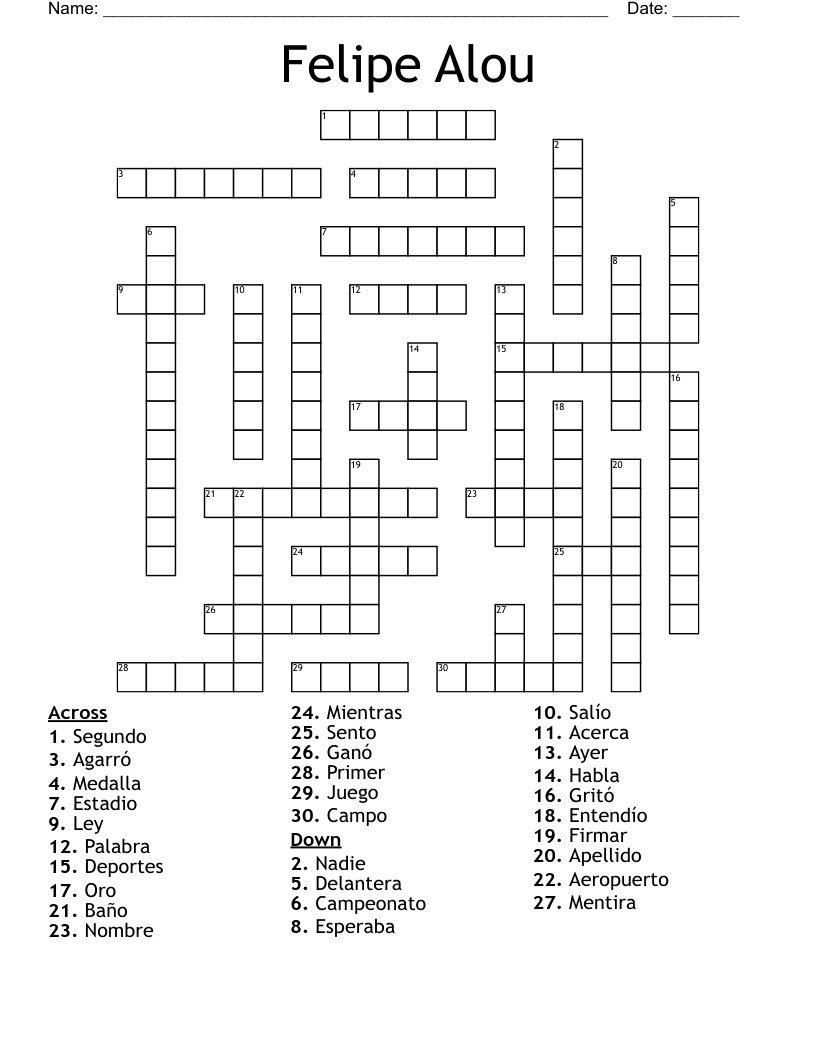 Felipe Alou  Crossword