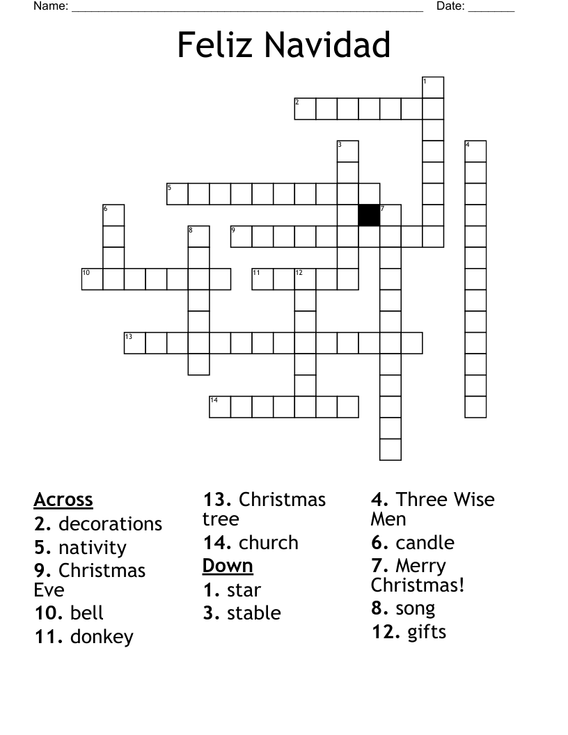 Feliz Navidad Crossword
