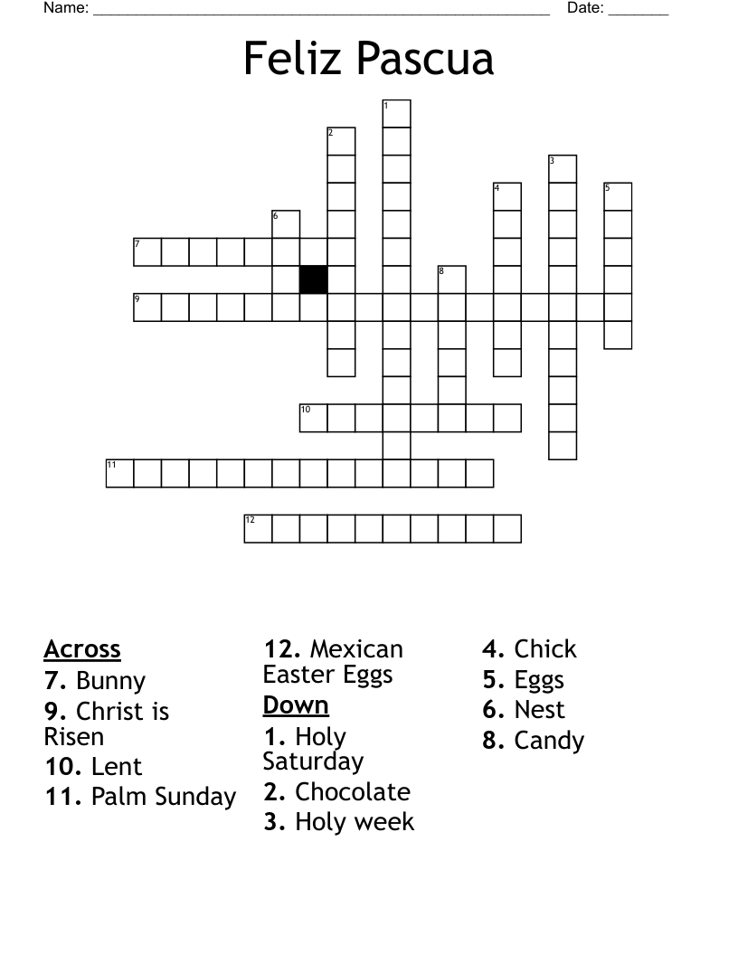 Feliz Pascua Crossword