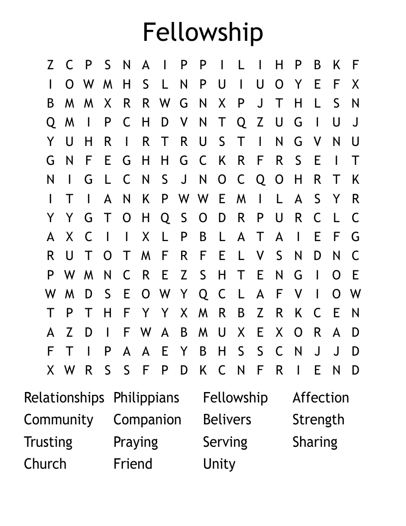 Fellowship Word Search