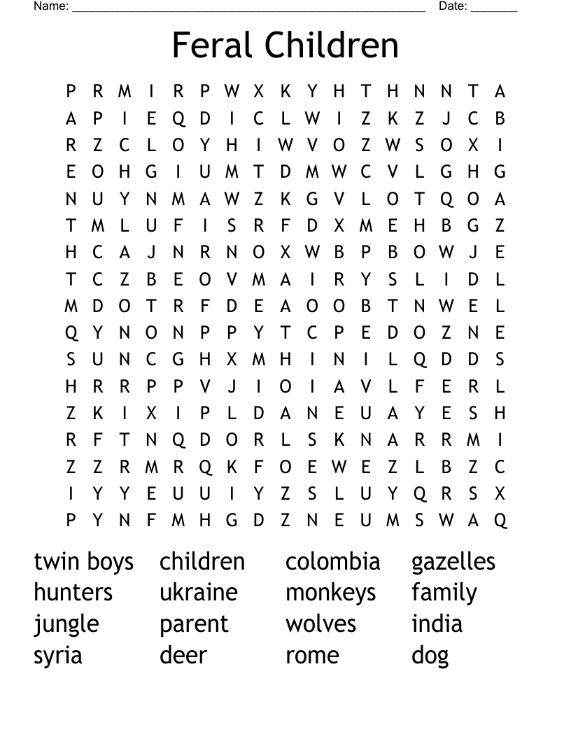 Feral Children Word Search