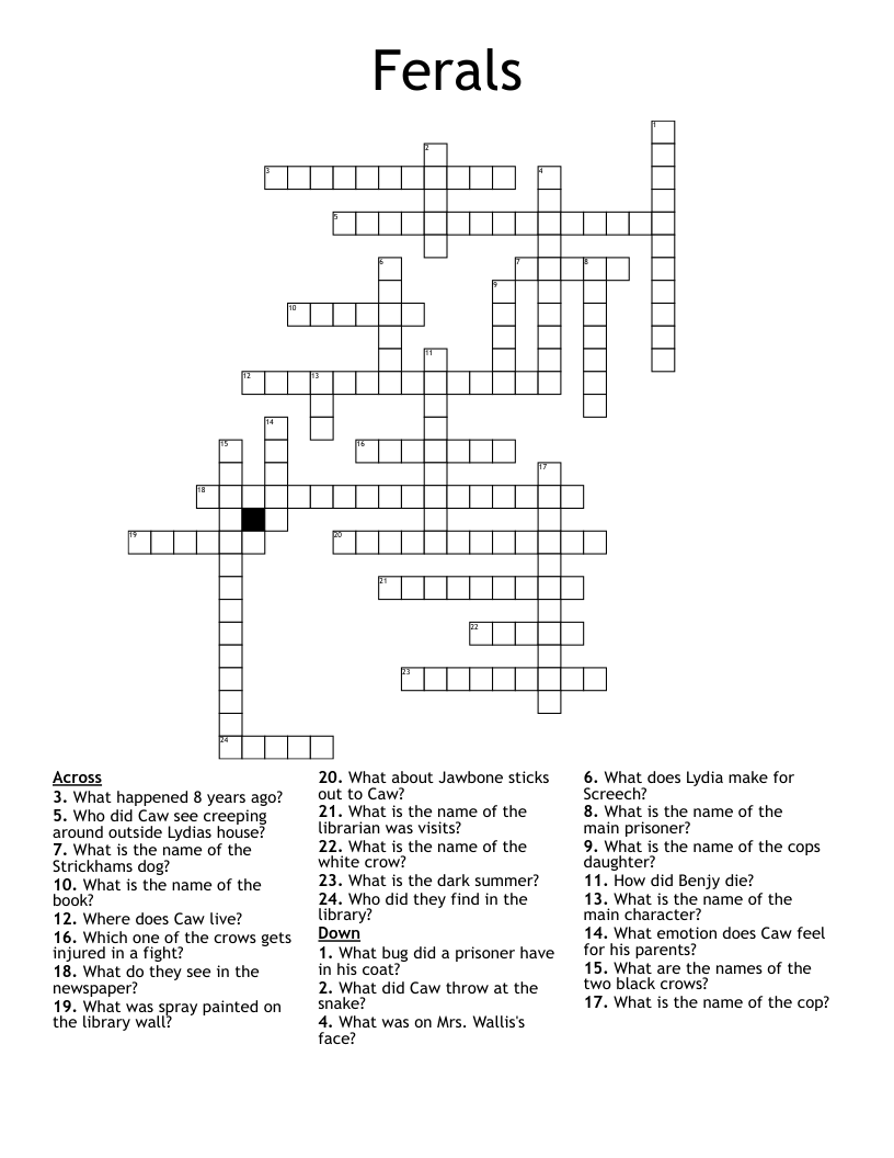 Ferals Crossword