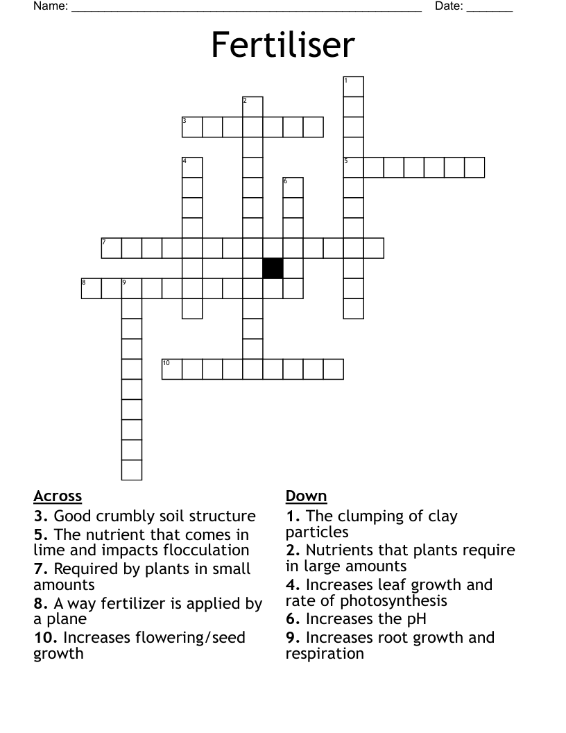 Fertiliser Crossword