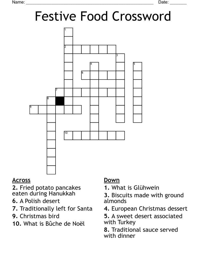 Festive Food Crossword