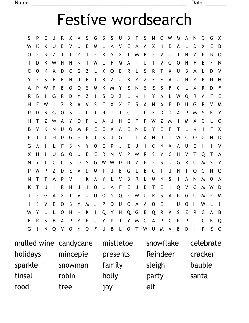 Festive wordsearch