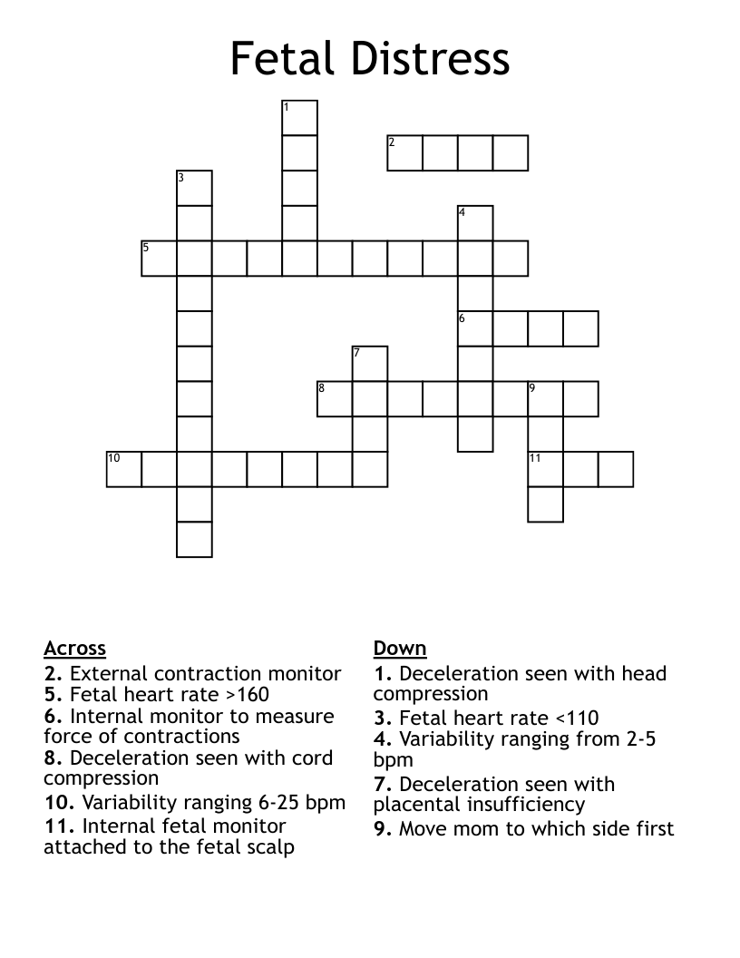 Fetal Distress Crossword