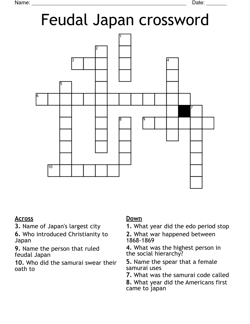 Feudal Japan crossword