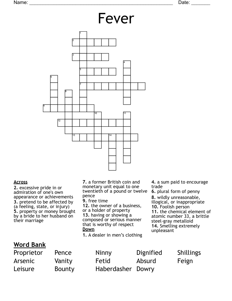 Fever Crossword