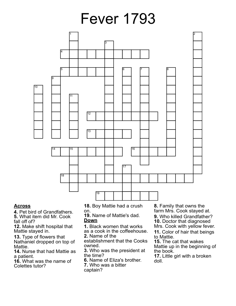 Fever 1793 Crossword