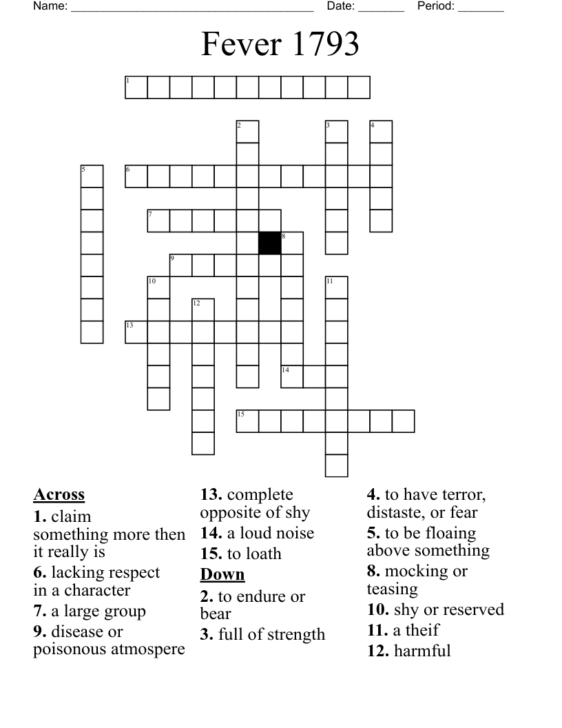 Fever 1793 Crossword