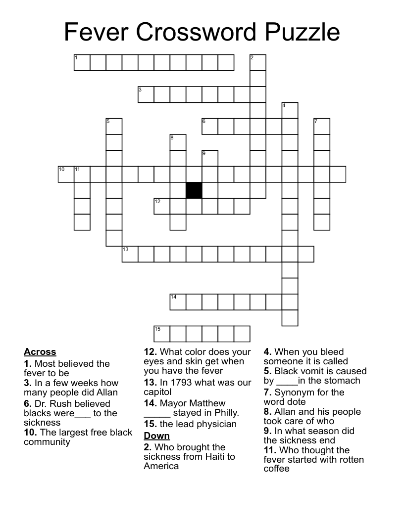 Fever Crossword Puzzle