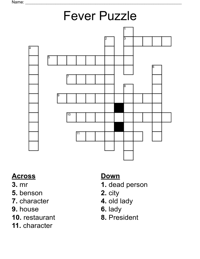 Fever Puzzle  Crossword