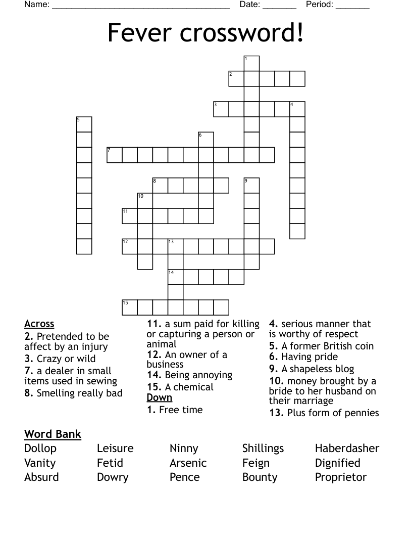 Fever crossword!