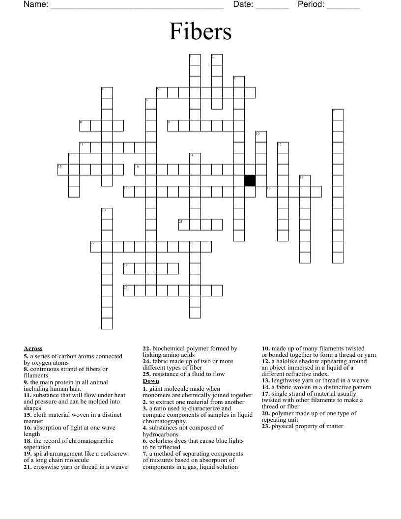 Fibers Crossword