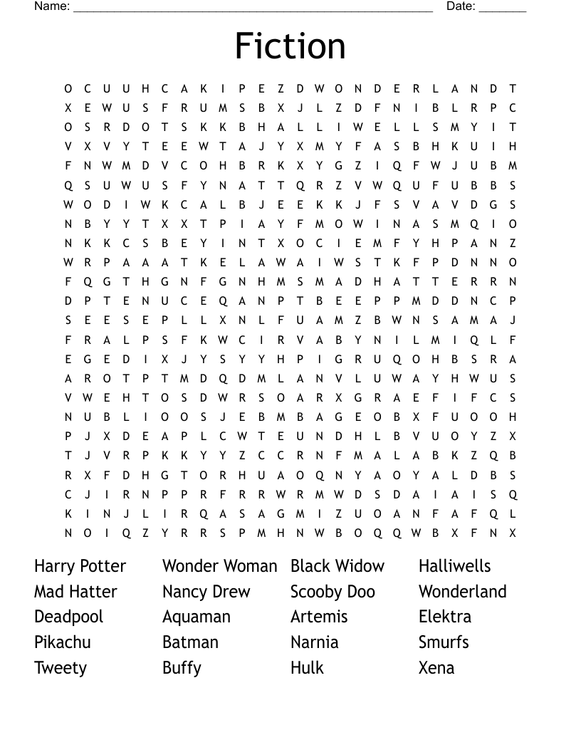 Fiction Word Search