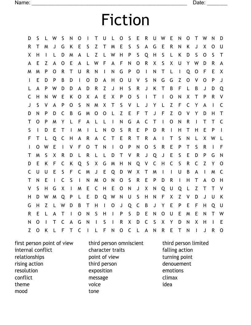 Fiction Word Search