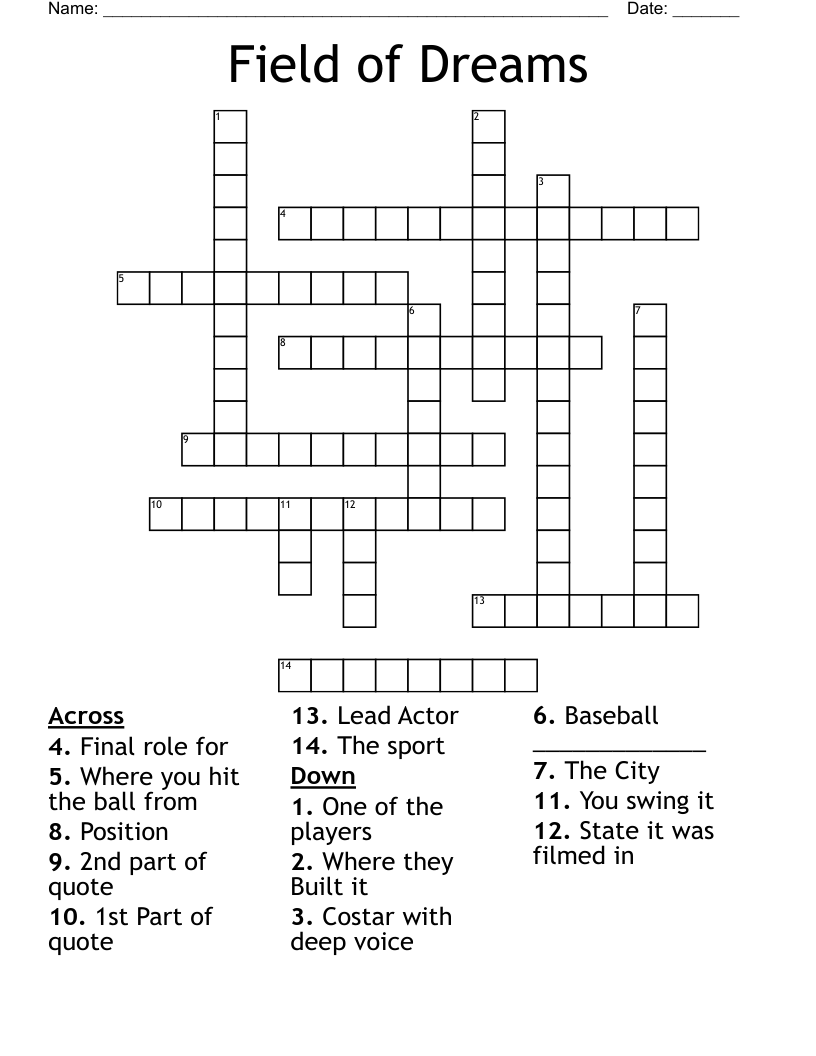 Field of Dreams Crossword