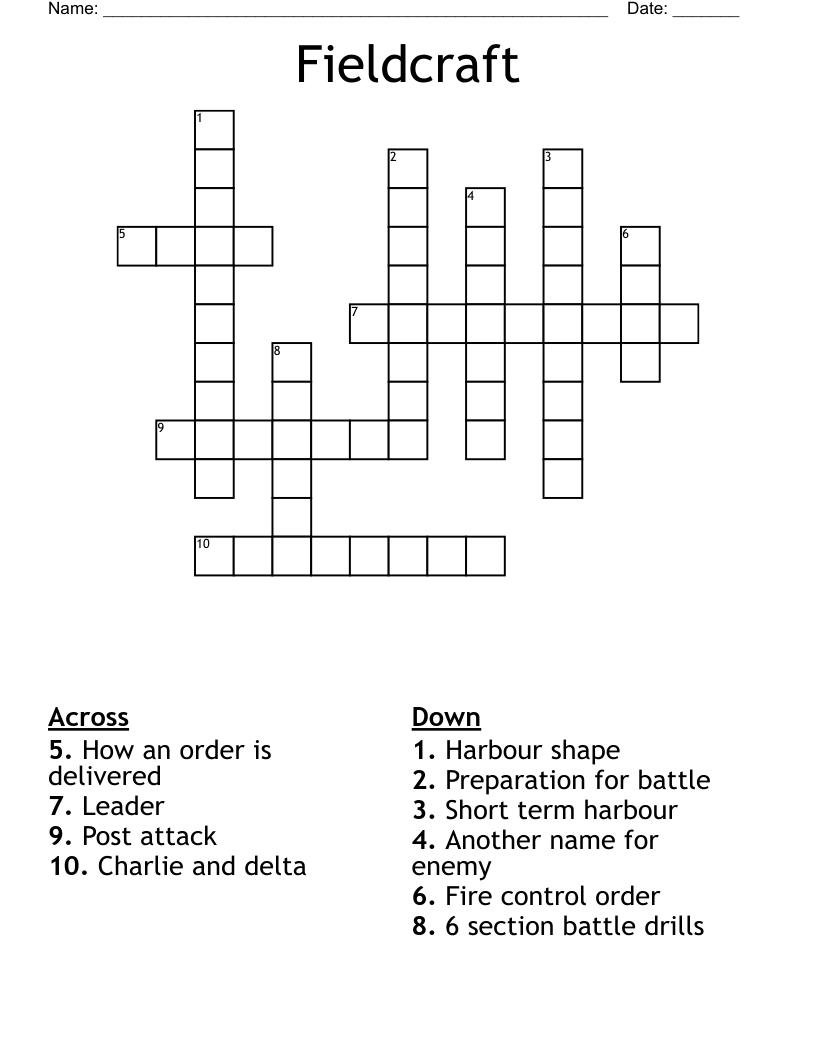 Fieldcraft  Crossword