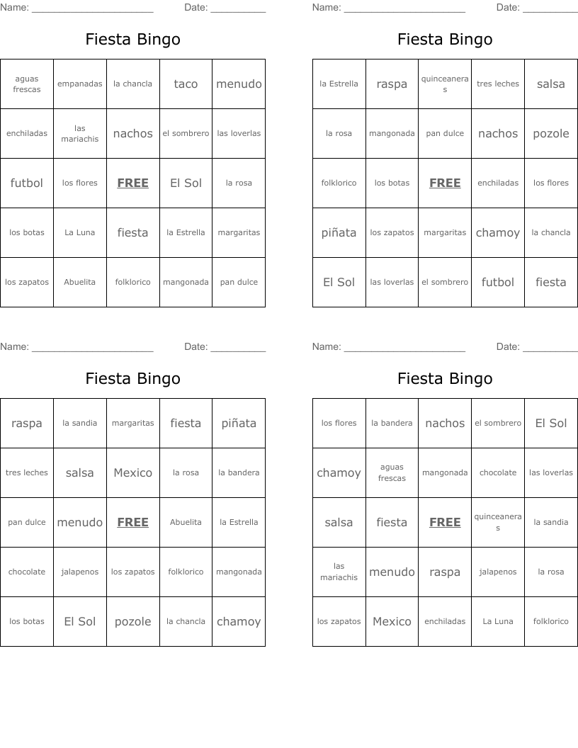 Fiesta Bingo