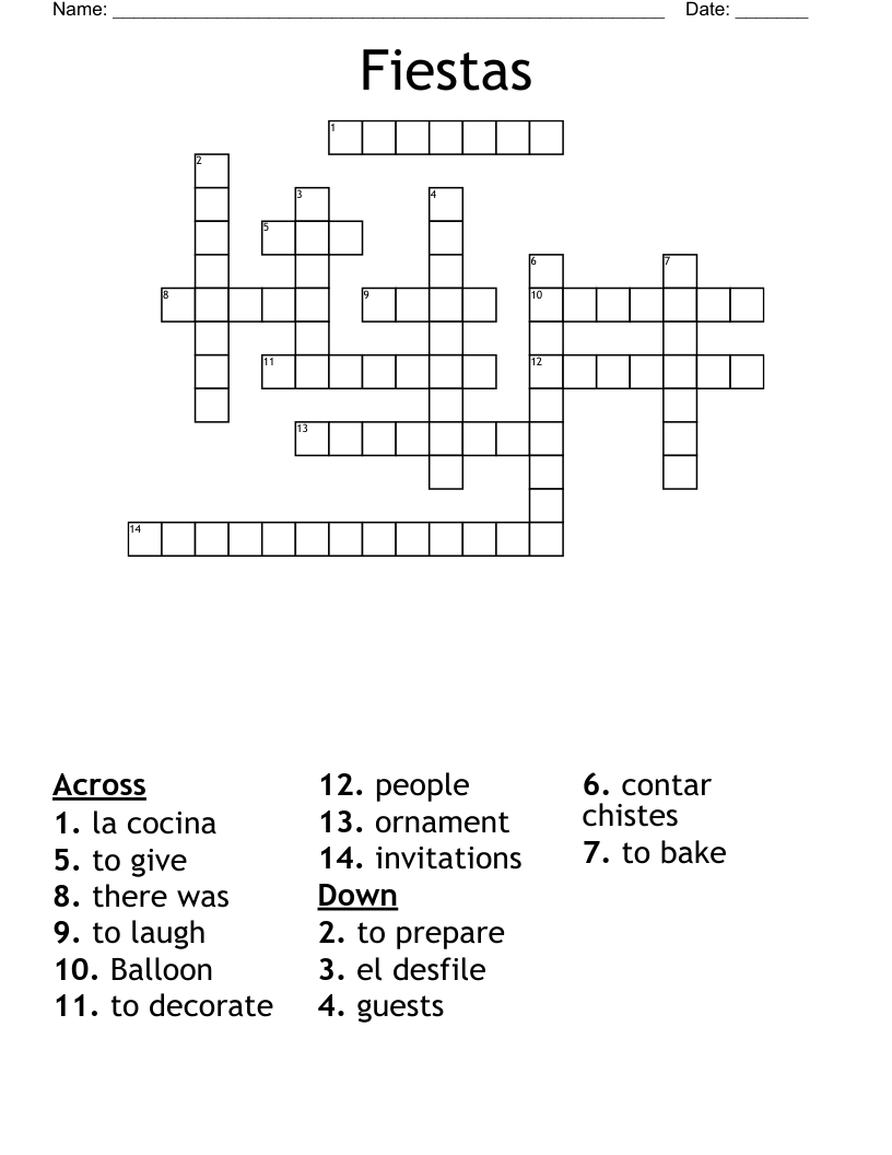 Fiestas Crossword