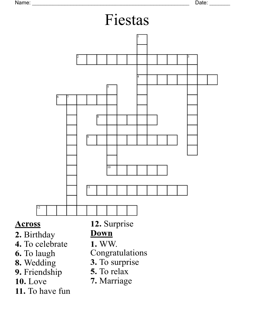 Fiestas Crossword