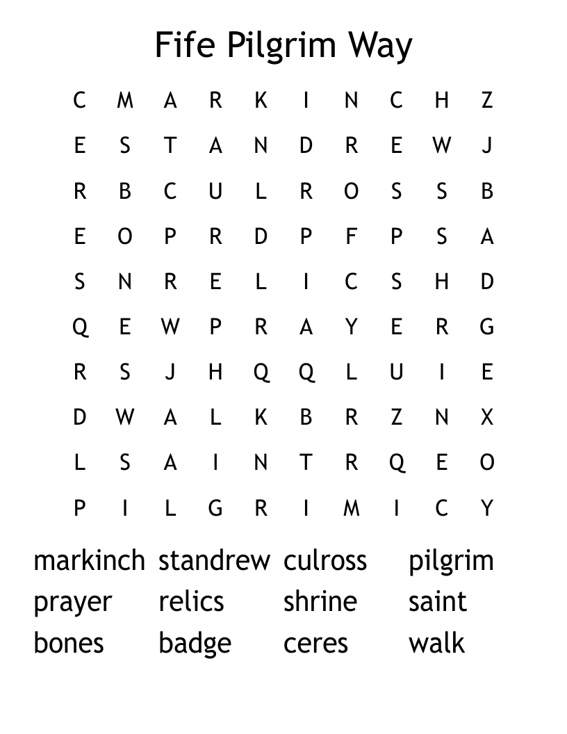 Fife Pilgrim Way Word Search